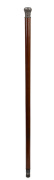 An antique walking stick with ornate silver handle inset with New Zealand greenstone, on a Malacca cane shaft with metal ferrule, 19th century, 90cm long.