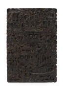 A rare antique Chinese carved tortoiseshell card case, 19th century, 11.5cm high - 2