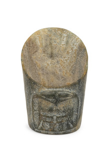 Hongshan culture (3500 B.C.-2200 B.C.) ancient Chinese carved nephrite jade hair piece, 10cm high
