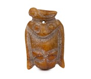 Hongshan culture (3500 B.C.-2200 B.C.) ancient Chinese carved jade pendant, 6cm high