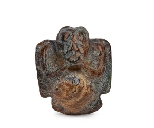 Hongshan culture (3500 B.C.-2200 B.C.) ancient Chinese carved jade cicada with humanoid head, 4.5cm high