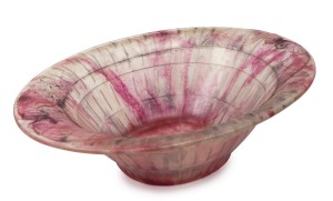 GABRIEL ARGY-ROUSSEAU pâte de verre French art glass bowl with parrot decoration, signed "G. Argy Rousseau", 10cm high, 36.5cm wide