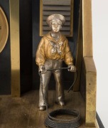 HELMSMAN&nbsp;impressive antique French industrial clock by&nbsp;Guilmet, 19th century, with key and pendulum. Note: Later ebonised timber base. 29.5cm high. - 3