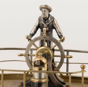 HELMSMAN&nbsp;impressive antique French industrial clock by&nbsp;Guilmet, 19th century, with key and pendulum. Note: Later ebonised timber base. 29.5cm high. - 4