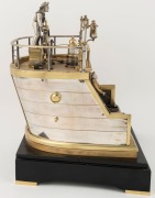 HELMSMAN&nbsp;impressive antique French industrial clock by&nbsp;Guilmet, 19th century, with key and pendulum. Note: Later ebonised timber base. 29.5cm high. - 5