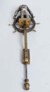 HELMSMAN&nbsp;impressive antique French industrial clock by&nbsp;Guilmet, 19th century, with key and pendulum. Note: Later ebonised timber base. 29.5cm high. - 8