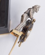 HELMSMAN&nbsp;impressive antique French industrial clock by&nbsp;Guilmet, 19th century, with key and pendulum. Note: Later ebonised timber base. 29.5cm high. - 9