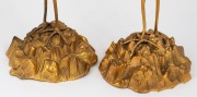 A pair of antique French gilt bronze candlesticks with crane bases, 19th century, 37cm high. - 4