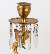 A pair of antique French gilt bronze candlesticks with crane bases, 19th century, 37cm high. - 5