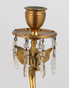 A pair of antique French gilt bronze candlesticks with crane bases, 19th century, 37cm high. - 6