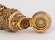 SAMPSON MORDAN&nbsp;rare antique English sterling silver and bronze scent bottle with vinaigrette base, handsomely cast with equestrian forest hunting scene, circa 1880, 8.5cm high - 3