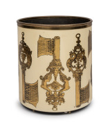 FORNASETTI&nbsp;vintage Italian waste paper drum, factory mark to base "Fornasetti, Milano, Made in Italy", 29cm high, 26cm diameter