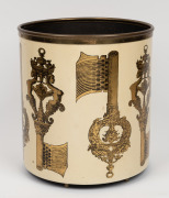 FORNASETTI&nbsp;vintage Italian waste paper drum, factory mark to base "Fornasetti, Milano, Made in Italy", 29cm high, 26cm diameter - 2
