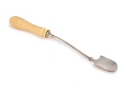 A Georgian sterling silver stilton scoop with impressive turned ivory handle, 31cm long