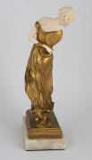 ALEXANDOR (SANDOR) GARAY (Hungary, 1870-1916) Antique gilt bronze and carved ivory statue of a dancing lady, mounted on a white onyx base, early 20th century, signed by the artist to the plinth and inscribed "AKT.&nbsp;Ges. Gladenbeck. Berlin", 26.5cm high ove - 2