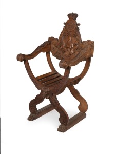 KING EDWARD VII commemorative coronation chair, early 20th century,&nbsp; 122cm high, 65 wide, 60cm deep