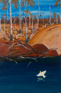 ARTIST UNKNOWN, (Shoalhaven scene), oil on canvas, signed lower right (illegible), 91 x 61cm, 109 x 79cm overall
