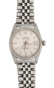 ROLEX "Oyster Perpetual Datejust" gents wristwatch in stainless steel case with original bracelet and clasp, 3.9cm wide including crown