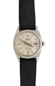 ROLEX "Oysterdate Precision" manual gents wristwatch in stainless steel case with baton numerals and original buckle, 3.7cm wide including crown