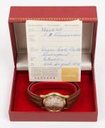 OMEGA "Constellation" gents automatic chronograph wristwatch in 18ct solid gold case with baton numerals and date window, housed in Omega box with documentation, 3.5cm wide including crown - 3