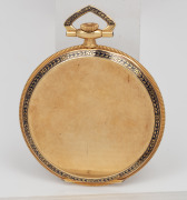 G&Uuml;BELIN​​​​​​​&nbsp;antique French 18ct solid gold cased open faced pocket watch with enamel highlights, housed in original plush fitted and branded box, 5.8cm high including bow, 45 grams total including movement - 3