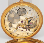 G&Uuml;BELIN​​​​​​​&nbsp;antique French 18ct solid gold cased open faced pocket watch with enamel highlights, housed in original plush fitted and branded box, 5.8cm high including bow, 45 grams total including movement - 4