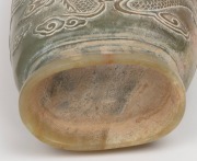 Qianlong Period (1736-1795) antique Chinese carved nephrite jade lidded urn with dragon decoration, clouds and flaming pearl, 27.5cm high - 4