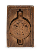 PILGRIMS TOKEN,&nbsp;beautifully carved in timber with scene depicting&nbsp;the Incredulity (the Doubting) of Thomas, housed in a fitted timber case and further housed in an attractive antique pierced olive wood box. With a somewhat dubious handwritten manuscript&nbsp;n