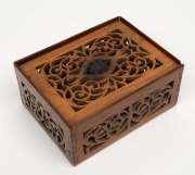 PILGRIMS TOKEN,&nbsp;beautifully carved in timber with scene depicting&nbsp;the Incredulity (the Doubting) of Thomas, housed in a fitted timber case and further housed in an attractive antique pierced olive wood box. With a somewhat dubious handwritten manuscript&nbsp;n - 3