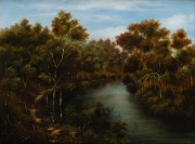 WILLIAM SHORT Senior (1833-1917), (Yarra River fishing scene), oil on board, signed lower left "William Short Senior, 1861", 30 x 40cm, 45 x 55cm overall.