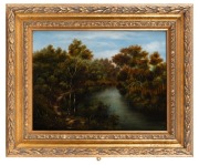 WILLIAM SHORT Senior (1833-1917), (Yarra River fishing scene), oil on board, signed lower left "William Short Senior, 1861", 30 x 40cm, 45 x 55cm overall. - 2