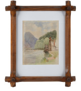 GEORGE HYDE POWNALL (1866-1939), Dights Mill, watercolour, signed lower right "Geo. Hyde P.", 28 x 19cm,&nbsp;54 x 44cm overall. - 2