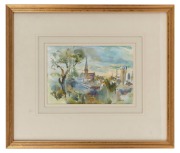 ELEANOR CONSTANCE (NORNIE) GUDE (1915-2002), View of Hawthorn, watercolour, signed lower right "N. Gude", 16.5 x 25cm, 40 x 47cm overall. - 2