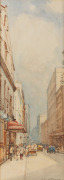 GEORGE HYDE POWNALL (1866-1939), Flinders Lane, watercolour, signed lower right "Geo. H. Pownall", 46 x 17cm, 67 x 37.5cm overall.