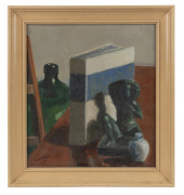 FLORA LANDELLS (1889-1981), still life, oil on board, signed lower left "Landells, '48", 38 x 35cm, 47 x 43cm overall. - 2