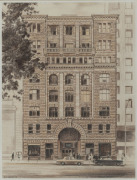MAX FORBES (1923-1990), Collins House, pencil and watercolour, signed lower left "Max Forbes, '73", 35 x 27cm, 22 x 46cm overall.