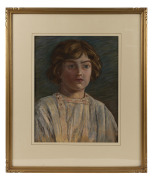 DORA LYNELL WILSON (1883-1946), (portrait of a young girl), pastel, signed lower left "Dora L. Wilson", 42 x 33cm, 63 x 54cm overall. - 2