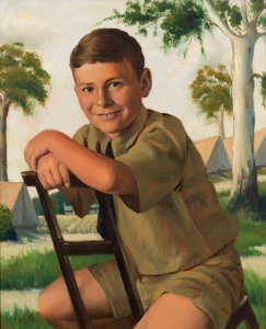 PERCIVAL (PERCY) ISRAEL WHITE (1885 - 1967), ​​​​​​​(untitled portrait of a boy), oil on canvas, signed lower left "P. I. White", 55 x 45cm, 71 x 61cm overall