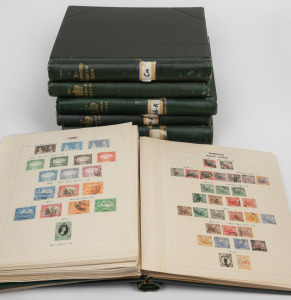 WORLD: An A - K WORLD stamp collection in seven albums, including Aden, Argentina, Austria, Barbados, Bavaria, Belgium, Brazil, British Solomon Islands (incl. SG.1-7 Used), Bulgaria, Canada, COGH, Ceylon, CHINA, Czechoslovakia, Danzig, Denmark, Egypt, Fiji, Finland, France & Colonies, Germany, Greece, Hong Kong, Hungary, India, Italy, Japan (incl. 1871 Imperf. set of 4) and much more.