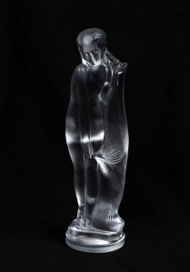 SEVRES French frosted crystal statuette, engraved "Cristal de Sevres, 0099/2000", 22.5cm high