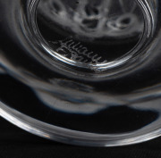 LALIQUE French crystal vase with swallow decoration, engraved "Lalique, France", 12cm high. - 2
