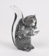 A Murano glass squirrel statue with silver foil inclusions, 15cm high - 2