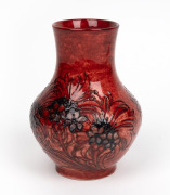 MOORCROFT rare flambe "Cornflower" pottery vase, under glaze blue signature to base, impressed "Moorcroft, Made In England", 16cm high