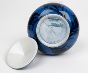 MOORCROFT "Cornflower" lidded pottery bowl on blue ground, under glaze blue signature to base, impressed "Moorcroft, Made In England", 9cm high, 14cm diameter - 3