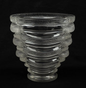 LALIQUE French art glass vase with bird decoration, engraved "Lalique, France", 17cm high, 16.5cm wide