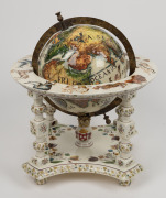 A vintage Italian ceramic globe of the world in the 17th century style, mid 20th century, A/F, 40cm high, 40cm wide - 3