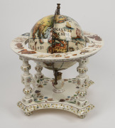 A vintage Italian ceramic globe of the world in the 17th century style, mid 20th century, A/F, 40cm high, 40cm wide - 4