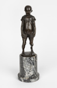 EDUARD WEBER (1865-1940), bronze sculpture portrait of a child, signed on black marble base, 30.5cm high