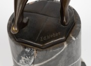EDUARD WEBER (1865-1940), bronze sculpture portrait of a child, signed on black marble base, 30.5cm high - 4