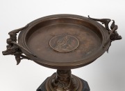 A handsome pair of antique French classical revival bronze and rouge marble clock garnitures of impressive proportions, 19th century, 37cm high, 26cm wide - 2